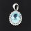 Кулон топаз голубой Бразилия (серебро 925 пр. родир. бел.) огранка