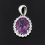 Кулон аметист Бразилия (серебро 925 пр. родир. бел.) огранка