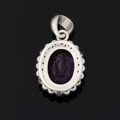 Кулон аметист Бразилия (серебро 925 пр. родир. бел.) огранка