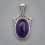 Кулон аметист Бразилия (серебро 925 пр. родир. бел.) овал