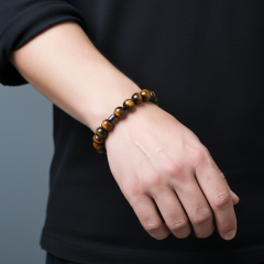 Браслет микс гематит, тигровый глаз 19 см