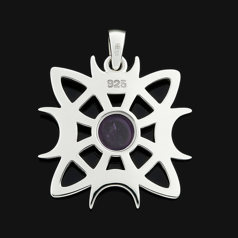 Кулон аметист Бразилия (серебро 925 пр. родир. бел.)