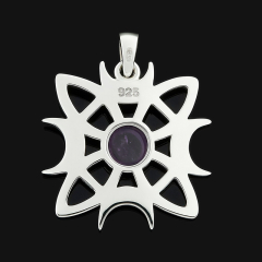 Кулон аметист Бразилия (серебро 925 пр. родир. бел.)