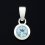 Кулон топаз голубой Бразилия (серебро 925 пр. родир. бел.) круг огранка