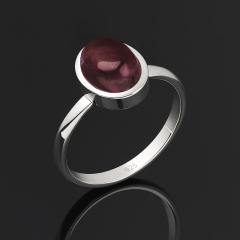 Кольцо гранат альмандин Индия (серебро 925 пр. родир. бел.) размер 17