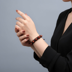 Браслет яшма красная ЮАР (текстиль) шамбала 10 мм 16 см (регулируемый)