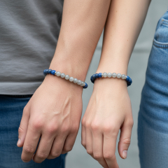 Браслет Скорпион микс лабрадор, содалит (сталь хир.) 6 мм 16 см