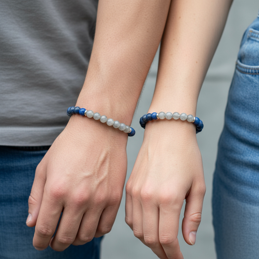 Браслет Скорпион микс лабрадор, содалит (сталь хир.) 6 мм 16 см