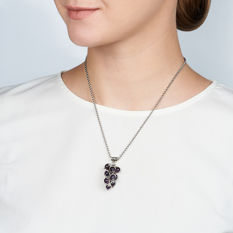 Кулон аметист Бразилия (биж. сплав, сталь хир.) 4 см