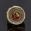 Кольцо янтарь Россия (серебро 925 пр. позолота, родир. черн.) размер 17