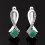 Серьги изумруд Колумбия (серебро 925 пр. родир. бел.) огранка