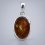 Кулон янтарь Россия овал (серебро 925 пр. посеребр.)