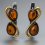 Серьги янтарь Россия (серебро 925 пр. позолота, родир. черн.)