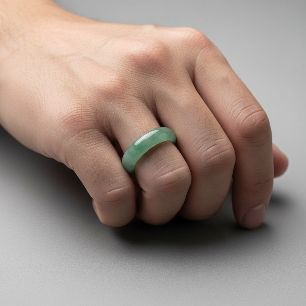 Кольцо авантюрин зеленый Индия (цельное) размер 19,5