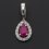 Кулон рубин Мьянма (серебро 925 пр. родир. бел.) капля огранка