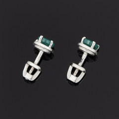 Серьги изумруд Колумбия (серебро 925 пр. родир. бел.) пуссеты огранка