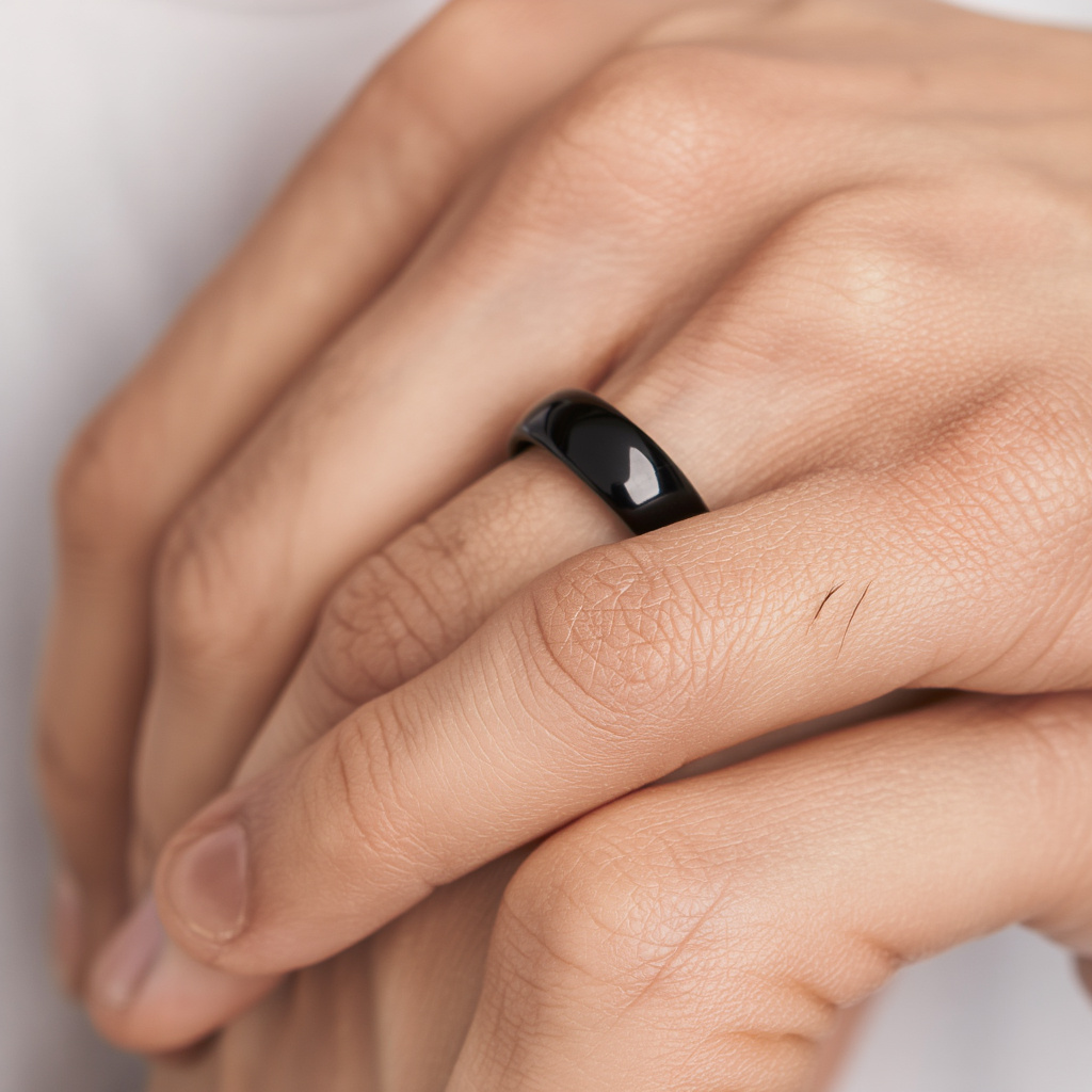 Кольцо обсидиан черный Мексика (цельное) размер 19