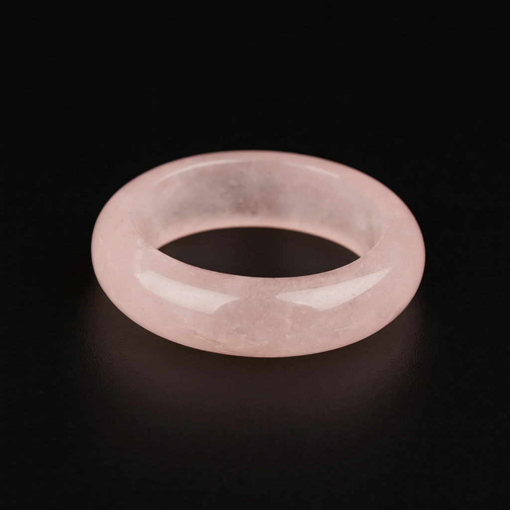 Кольцо розовый кварц Бразилия (цельное) размер 19