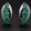 Серьги изумруд Колумбия (серебро 925 пр. родир. бел.) огранка