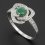 Кольцо изумруд Колумбия огранка (серебро 925 пр. родир. бел.) размер 19,5