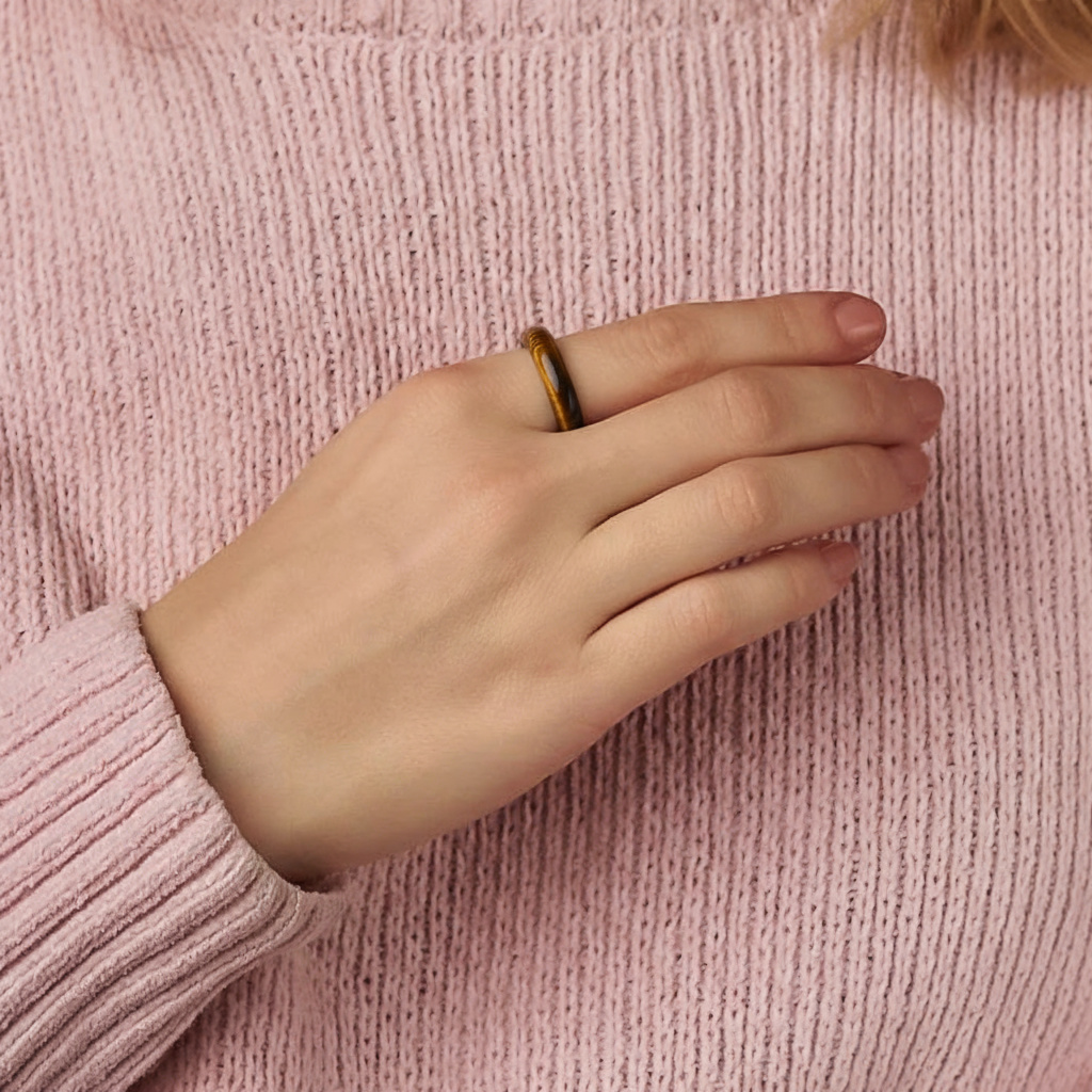 Кольцо тигровый глаз ЮАР (цельное) размер 19