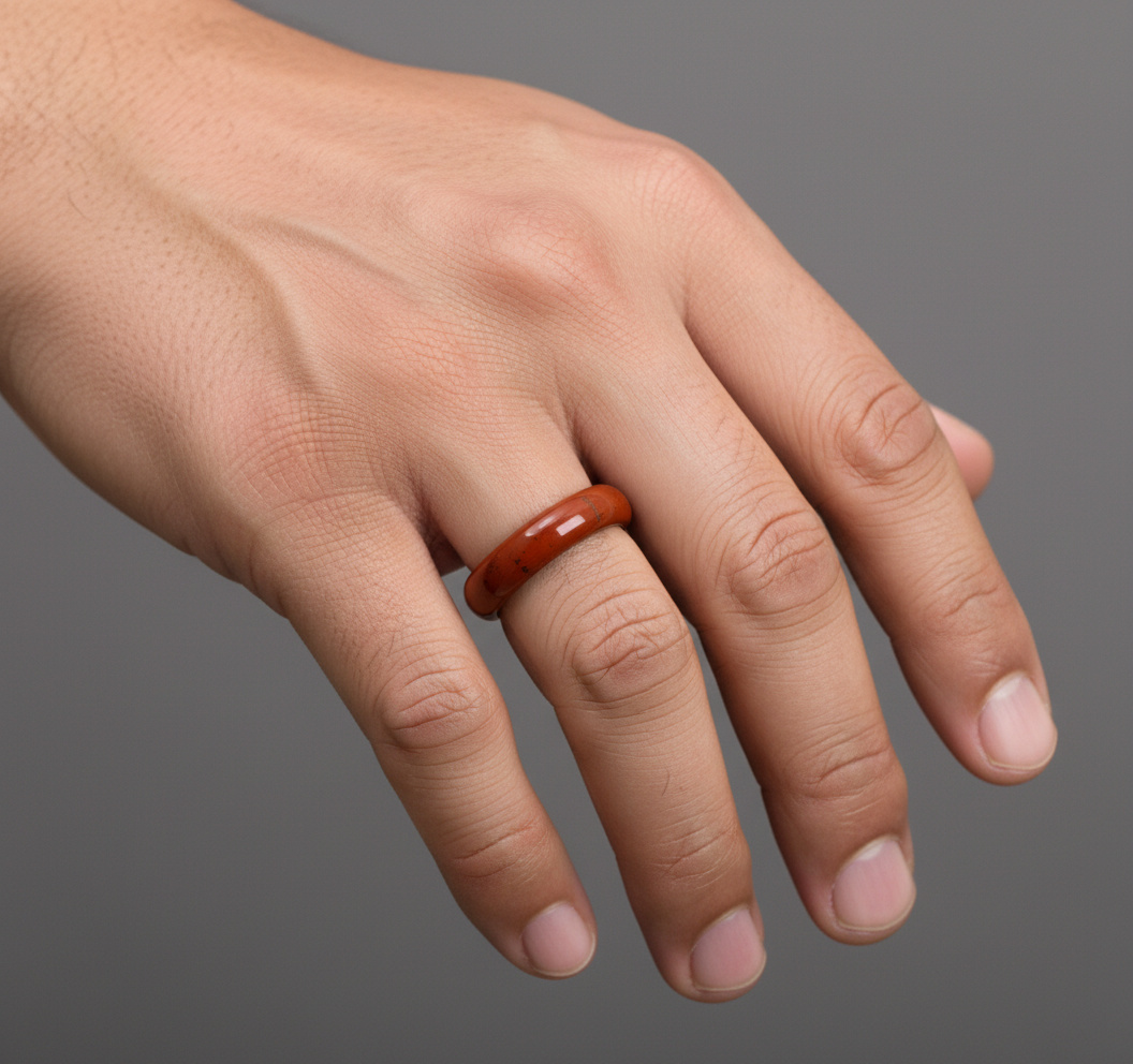 Кольцо яшма красная ЮАР (цельное) размер 19