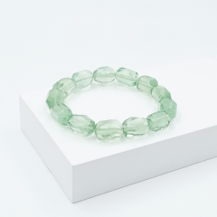 Браслет флюорит зеленый огранка 18 см