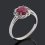 Кольцо рубин Мьянма (серебро 925 пр. родир. бел.) огранка размер 18,5