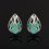 Серьги изумруд Колумбия огранка (серебро 925 пр. родир. бел.)