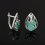 Серьги изумруд Колумбия огранка (серебро 925 пр. родир. бел.)