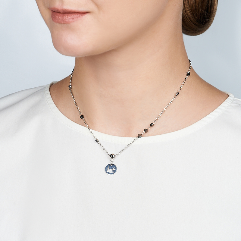 Бусы гематит Бразилия (сталь хир.) 43 см (+7 см)