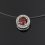 Кулон гранат альмандин Индия круг огранка (сталь хир. родир. бел., латунь родир. бел.) на леске 9 см