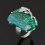Кольцо хризоколла (дублет) Россия (нейзильбер) размер 17,5