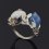 Кольцо микс агат, кианит (нейзильбер) размер 17,5