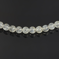Бусы горный хрусталь Бразилия (сталь хир.) 6 мм 44 см (+7 см)