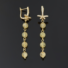 Серьги цитрин Бразилия (биж. сплав позолота)