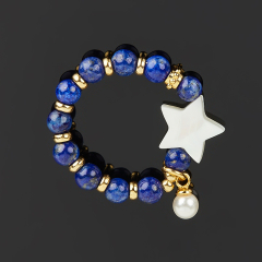 Кольцо микс лазурит, перламутр размер 17