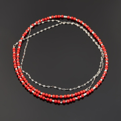 Бусы микс жемчуг, коралл (сталь хир.) длинные 4 мм 125 см