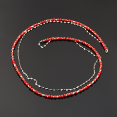 Бусы микс жемчуг, коралл (сталь хир.) длинные 4 мм 125 см