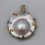 Кулон жемчуг мабэ серый Гонконг (серебро 925 пр. позолота, родир. сер.) круг
