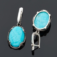 Серьги амазонит Перу (серебро 925 пр. оксидир.)
