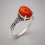 Кольцо коралл оранжевый Индонезия (серебро 925 пр. оксидир.) размер 18,5