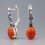Серьги коралл оранжевый Индонезия (серебро 925 пр. оксидир.)