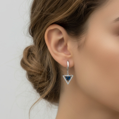 Серьги топаз лондон Бразилия (серебро 925 пр. родир. бел.) огранка