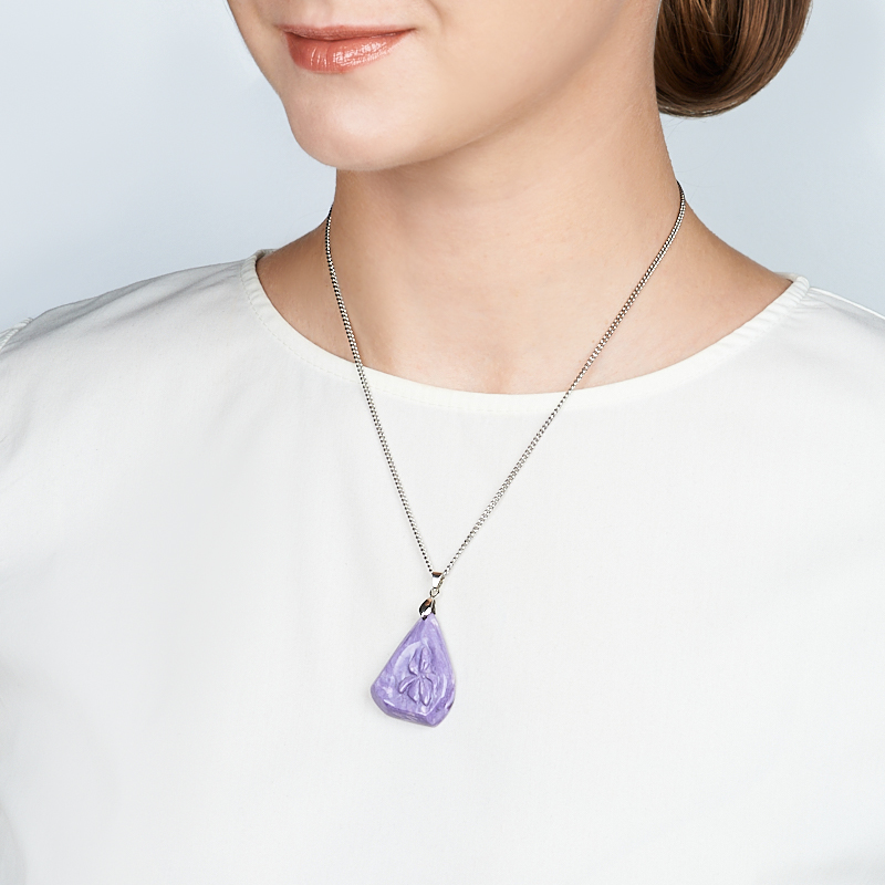 Кулон чароит Россия (биж. сплав) 5 см