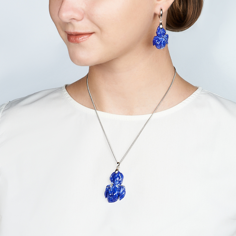 Набор украшений лазурит Россия (биж. сплав) (кулон и серьги)