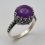 Кольцо аметист Бразилия (серебро 925 пр. оксидир.) размер 17,5