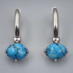 Серьги бирюза Казахстан (серебро 925 пр.)