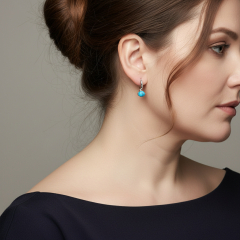 Серьги бирюза Казахстан (серебро 925 пр.)
