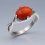Кольцо коралл оранжевый Индонезия (серебро 925 пр.) размер 17,5